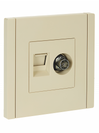 FORTE&PIANO Роз. двойная TV+RJ45 кат.5E FP436 ван. IEK, FP-AK20-1-K10