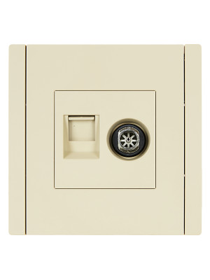 FORTE&PIANO Роз. двойная TV+RJ45 кат.5E FP436 ван. IEK, FP-AK20-1-K10