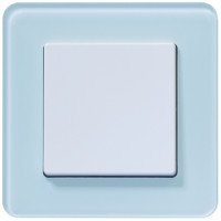 Berker Выключатель 1-клавишный, белый/белое стекло, серия Q.7