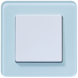 Berker Выключатель 1-клавишный, белый/белое стекло, серия Q.7