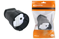 Кабельная розетка 2П б/з 10А 250B черная TDM Electric, SQ1806-0130