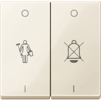 SМ Клавиша 2-наяс линзами и c cимволами "Вызов горничной", "Не звонить", беж.