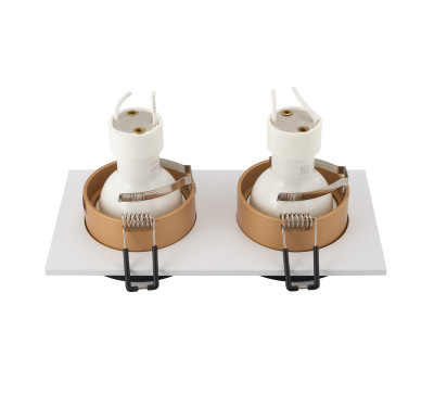 Denkirs DK2422-GD Встраиваемый светильник, IP 20, 50 Вт, GU10, черный/золотой, алюминий