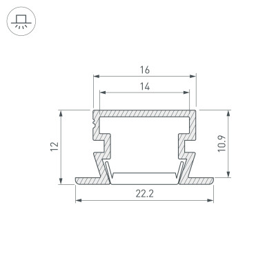 Профиль PDS-FS-3000 ANOD BLACK (Arlight, Алюминий), 040735