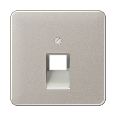 Крышка для одинарных телефонных и компьютерных розеток (UAE), фиксация винтом; металл; платина; CD500, CD569-1UAPT