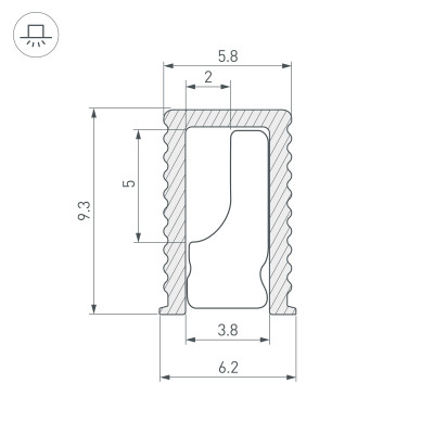 Профиль SL-MINI-6-H9-2000 ANOD BLACK (Arlight, Алюминий), 044082