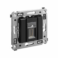 4402253 - ДКС HDMI розетка одинарная в стену, тип А-А, "Avanti", "Черный квадрат"