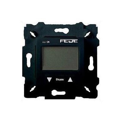 FD18000-M Fede Fede Термостат для теплых полов, цифровой, 16A, с LED дисплеем,  с датчиком 2.5 м, черный