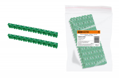 Маркер наборный - символ "5" зеленый 4 мм2 (100 шт.) TDM Electric, SQ0534-0036