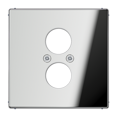 Крышка для 2-х гнезд подключения громкоговорителя; полированный хром, GCR2962-2