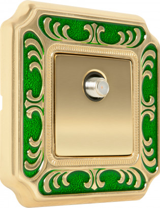 Fede Телевизионная розетка, цвет Bright Gold - Esmerald Green, серия Smalto Italiano Collection - Siena