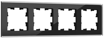 BRITE Рамка 4-мест. РУ-4-2-БрЧ стекло черн. IEK, BR-M42-G-K02