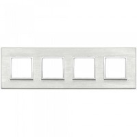 Vimar Накладка Eikon Evo на 8 модулей (2+2+2+2) расстояние между центрами 71мм, серый серебристый, 21669.02