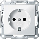 Розетка с з/к, без шторок без рамки, M-TREND, бел