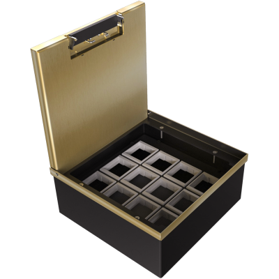 Donel Лючок в пол 24 мод. (12 мод. 45х45 мм.), латунь, в уровень с напольным покрытием, DFB24BRLVL