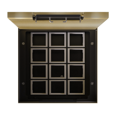 Donel Лючок в пол 24 мод. (12 мод. 45х45 мм.), латунь, в уровень с напольным покрытием, DFB24BRLVL