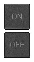 Vimar Две плоские клавиши, символы "ON/OFF", Flat, антрацит, 22751.1.03