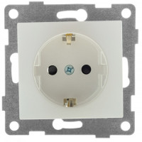 GUSI Bravo МЕХАНИЗМ Роз. 1-ой с/з с з/ш, скрытая установка, 16А, 250В. Цвет жемчуг., С10Р4-028