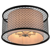 LUSSOLE LEVITTOWN Люстра потолочная, цвет основания - черный, плафон - ткань (цвет - белый), 6x60W E27, LSP-9676