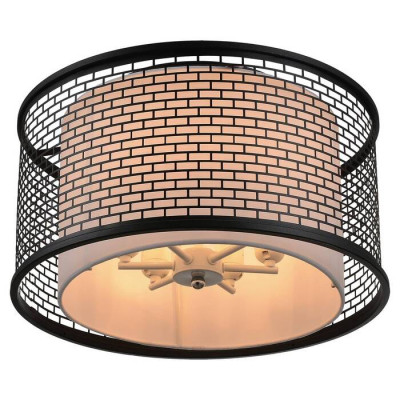 LUSSOLE LEVITTOWN Люстра потолочная, цвет основания - черный, плафон - ткань (цвет - белый), 6x60W E27, LSP-9676