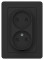 BLANCA С/У РОЗЕТКА двойная без заземления со шторк., 16А, 250В, АНТРАЦИТ