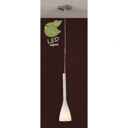 LUSSOLE VARMO Подвесной светильник, цвет основания - матовый никель, плафон - стекло (цвет - белый), 1x6W E14, GRLSN-0106-01