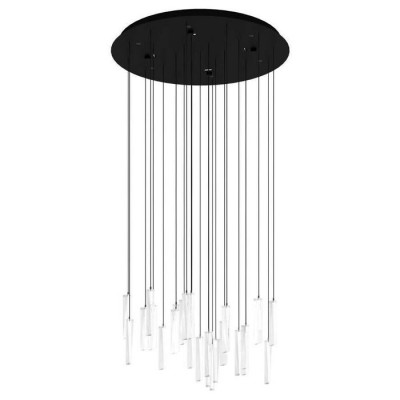 390209 Люстра диммируемая SARDENARA, 6X5,4W (LED), ?530, сталь, черный  / стекло с воздушными пузырь