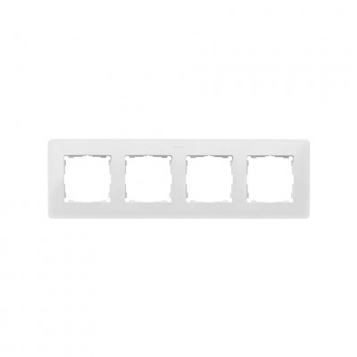Simon S82Detail Рамка 4-ная,  алюминий - белая, 8200640-230