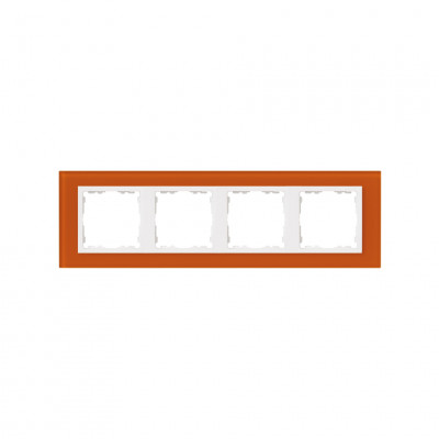 Simon 82647-65 S82N Рамка 4-ная, оранжевый - белый (стекло)