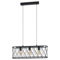 43554 Подвесной потолочный светильник (люстра) GILTSPUR, 3Х40W, E27, L770, B180, H1100, сталь, черны