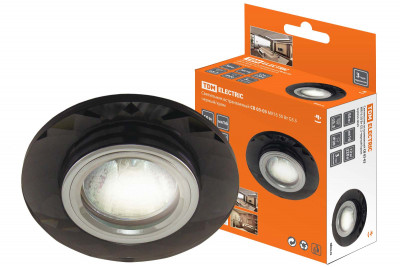 Светильник встраиваемый СВ 03-03 MR16 50Вт G5.3 чёрный/хром TDM Electric, SQ0359-0049