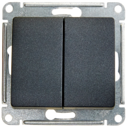 Glossa Выключатель 2-клав. 10А 250В~, сх.5, антрацит