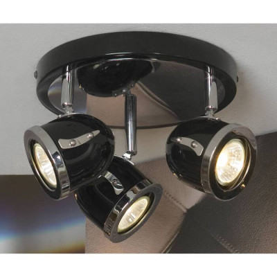 LUSSOLE TIVOLI Спот, цвет основания - черный, плафон - металл (цвет - черный), 3x50W GU10, LSN-3127-03