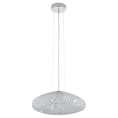 95287 Подвес CLEMENTE, 3х60W (E27), ?540, сталь, хром/хрусталь, прозрачный