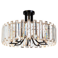 Arte Lamp AMBER, Светильник потолочный, цвет арматуры - черный, цвет плафона/декора - золото, 8x40W E14, A1028PL-8BK