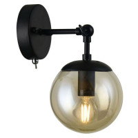 Arte Lamp BOLLA, Бра, цвет арматуры - черный, цвет плафона/декора - ЯНТАРНЫЙ, 1х60W E14, A1664AP-1BK