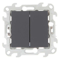 Simon Двухклавишный выкл Push&Go, графит, 2420398-038