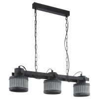 43447 Подвесной потолочный светильник (люстра) TURROCK, 3Х28W, E27, L880, B180, H1100, сталь, серая