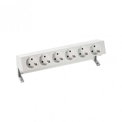 Simon 400 Белый Настольный розеточный блок, 6x2P+E, 42606000-130