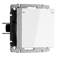 Werkel W1171201/ Розетка влагозащ. с зазем. с защит. крышкой и шторками N (белый), a069588