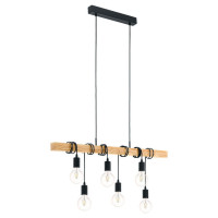 95499 Подвес TOWNSHEND, 6х60W (E27), L1000, B100, H1100, сталь, черный//дерево, 95499