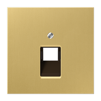 Крышка для одинарных телефонных и компьютерных розеток (UAE), фиксация винтом; металл; латунь classic; Messing, ME2969-1UAC