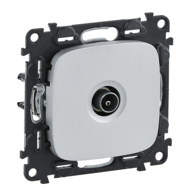 Legrand Valena ALLURE.Розетка ТВ c топологией "звезда" 0-2400 МГц.С лицевой панелью.Алюминий, 753951