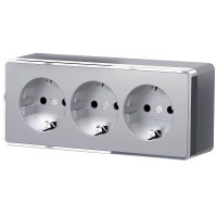 Werkel W5073106/ Розетка тройная с заземлением и шторками Gallant (серебряный), a052777 Werkel W5073106/ Розетка тройная с заземлением и шторками Gallant (серебряный), a052777