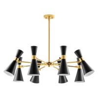 Lightstar 816087 (MD8506/8A) Люстра DUMO 8х40W E14 ЧЕРНЫЙ МАТОВЫЙ/ЗОЛОТО (в комплекте)