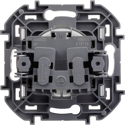 Legrand Розетка без заземления - Legrand Inspiria - без шторок 16А 250В винтовые зажимы - алюминий, 673712