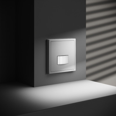 Датчик движения встраиваемый VOLTUM S70, (белый матовый), VLS070502