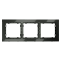 Рамка стеклянная VOLTUM S70 на 3 поста, (титан, стекло), VLS110306