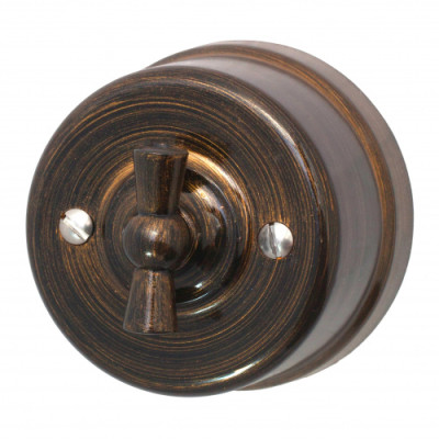 BIRONI Лизетта Пластик Бронза Выключатель перекрестный 1-кл, B1-203-25