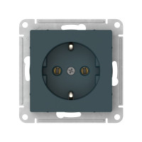ATN000843S - ATLASDESIGN РОЗЕТКА с заземлением без шторок, 16А, мех., быстрозажим. клем., ИЗУМРУД, Systeme Electric